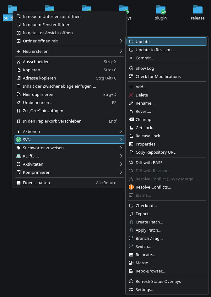 Dolphin SVN Plugin – Screenshot 1