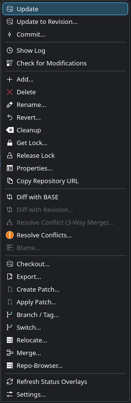 Dolphin SVN Plugin – Screenshot 2