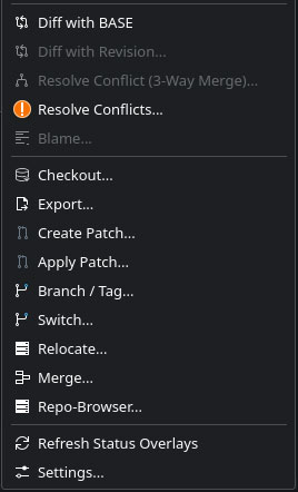 Dolphin SVN Plugin – Screenshot 4