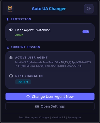 Auto User Agent Changer – Screenshot 1