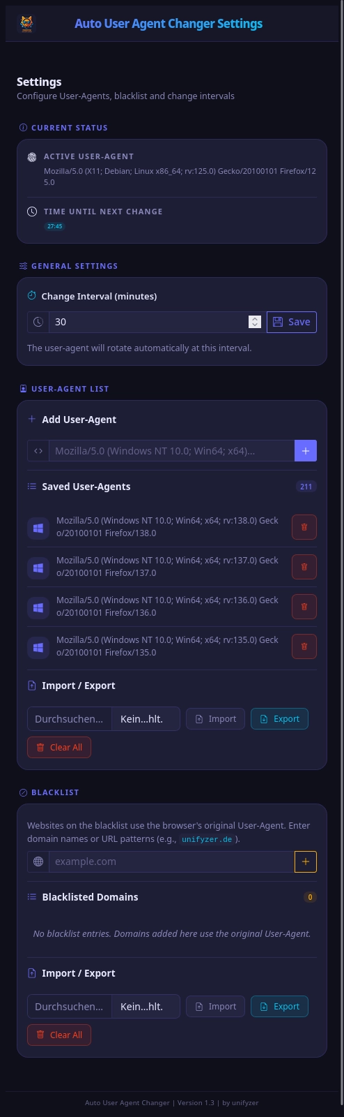 Auto User Agent Changer – Screenshot 2