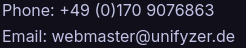 For privacy reasons, our contact details are shown here as an image to make automated harvesting by advertising bots harder. If you use a screen reader, please ask a sighted person to read the details aloud. We apologise for the inconvenience.